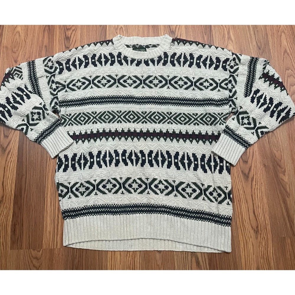 SaddleBred Sweater Mens Extra Large Southwestern Hemp Crewneck